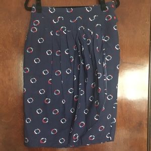 Tulle brand nautical high waist pencil skirt